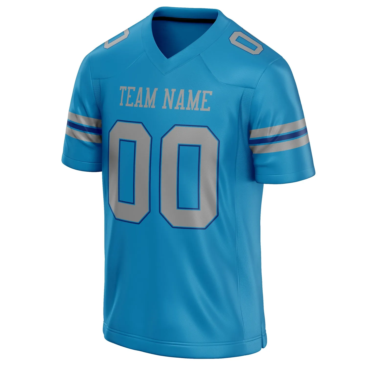 Custom Panther Blue gray Solid Colour Football Jersey sold by Tailorly product image thumbnail 3