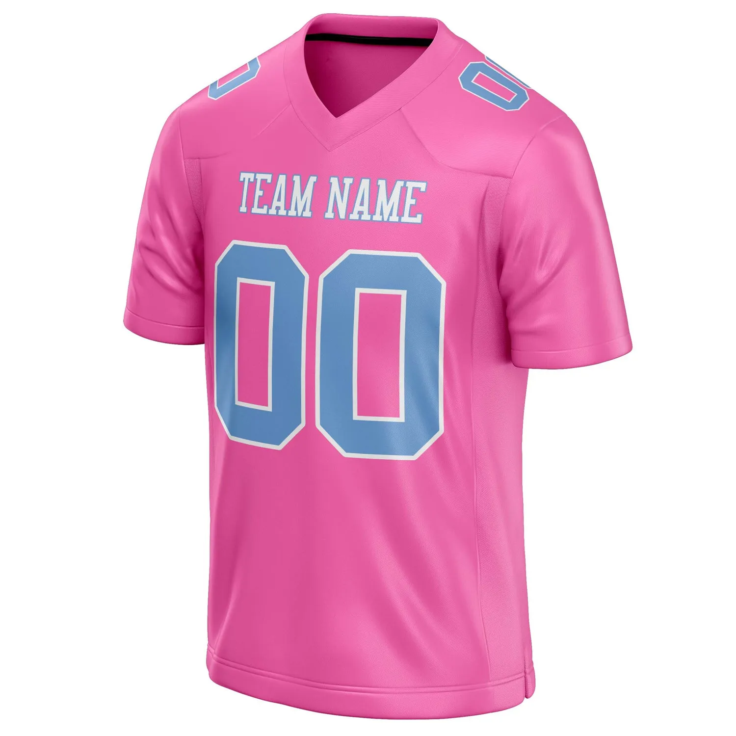 Custom Pink Light Blue Solid Colour Football Jersey sold by Tailorly product image thumbnail 3