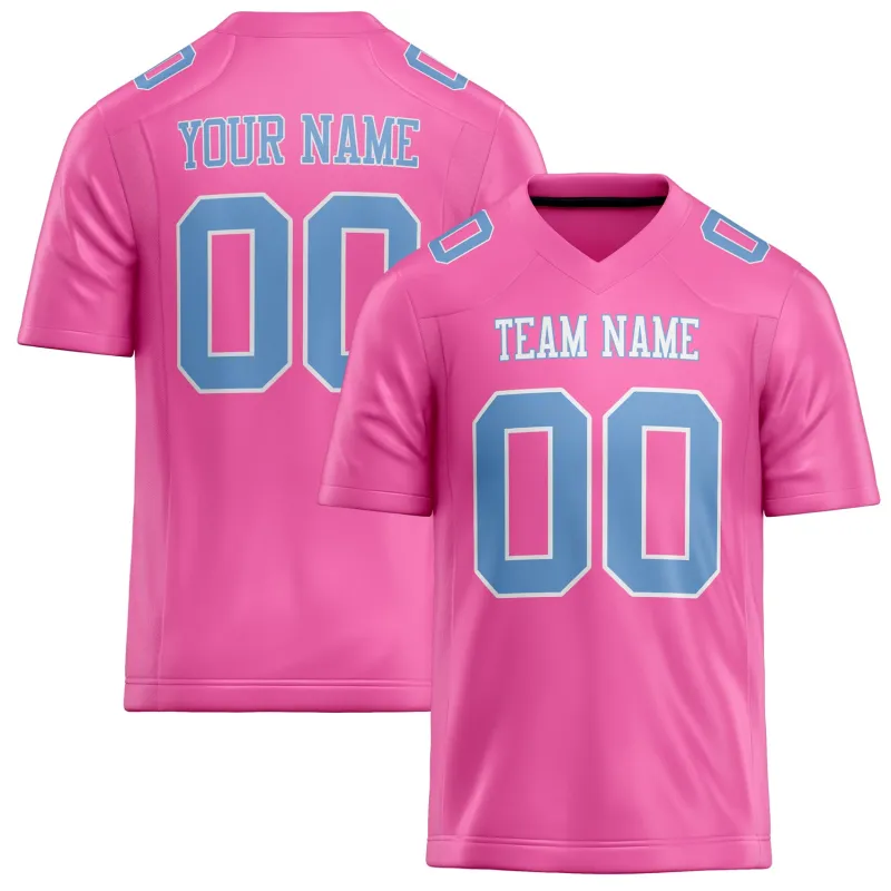 Custom Pink Light Blue Solid Colour Football Jersey sold by Tailorly