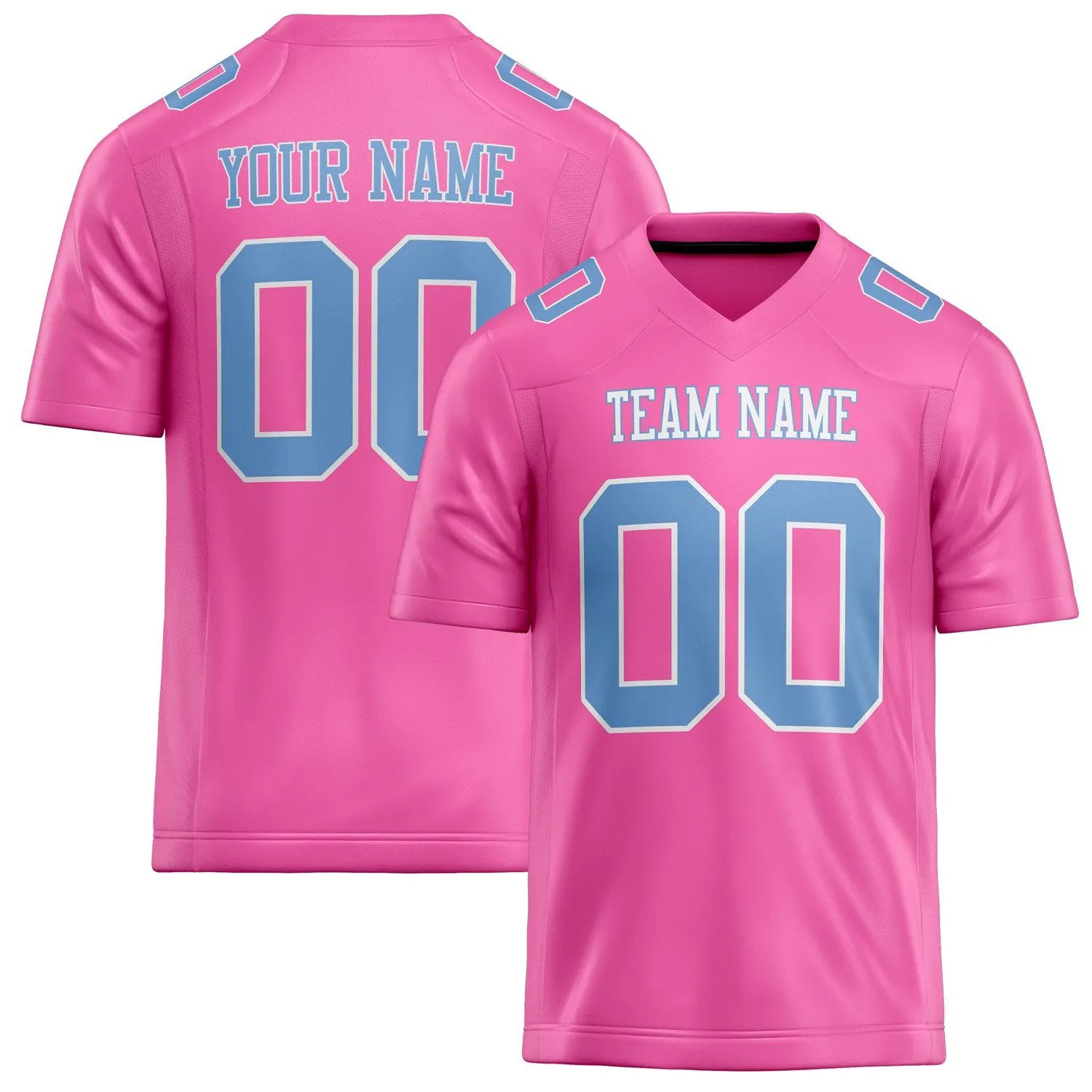 Custom Pink Light Blue Solid Colour Football Jersey sold by Tailorly