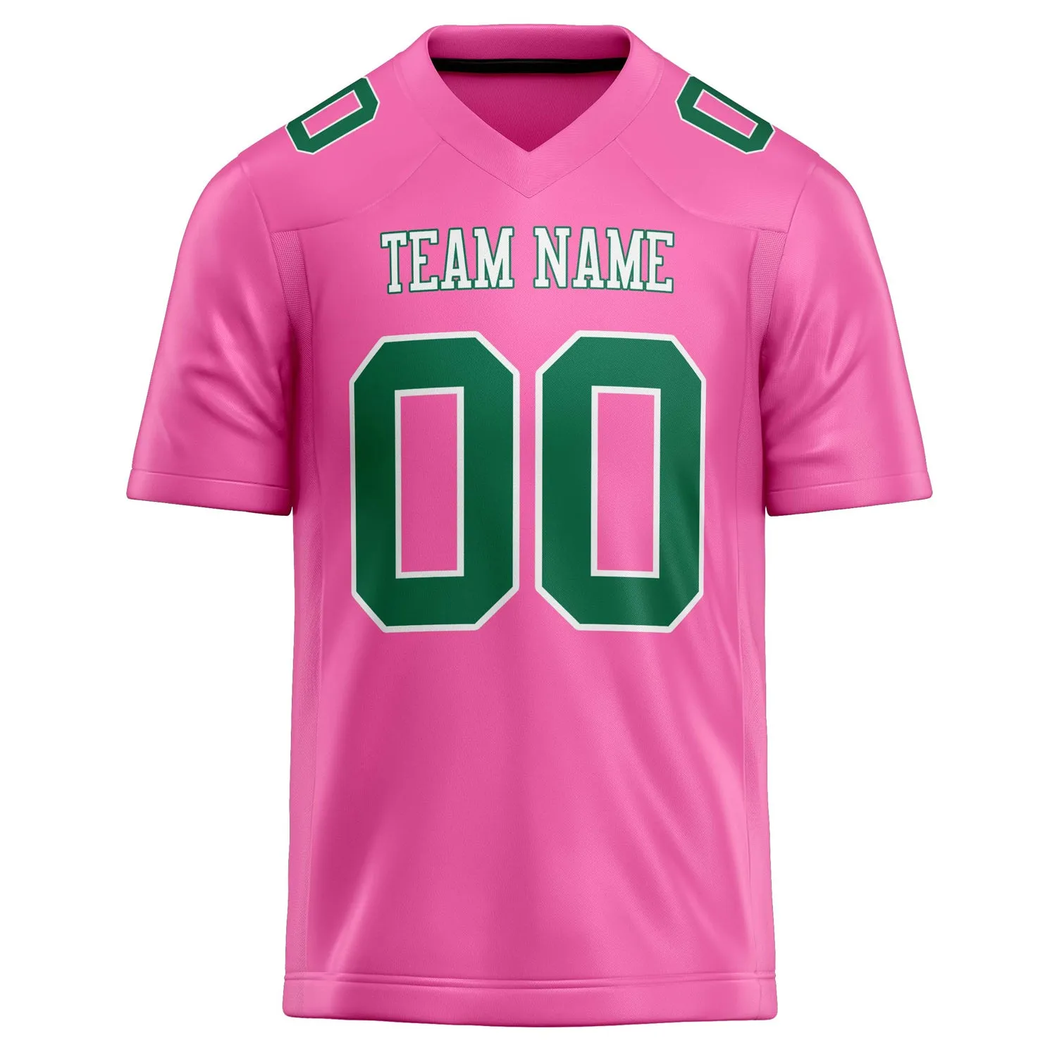 Custom Pink Kelly Green Solid Colour Football Jersey sold by Tailorly product image thumbnail 2