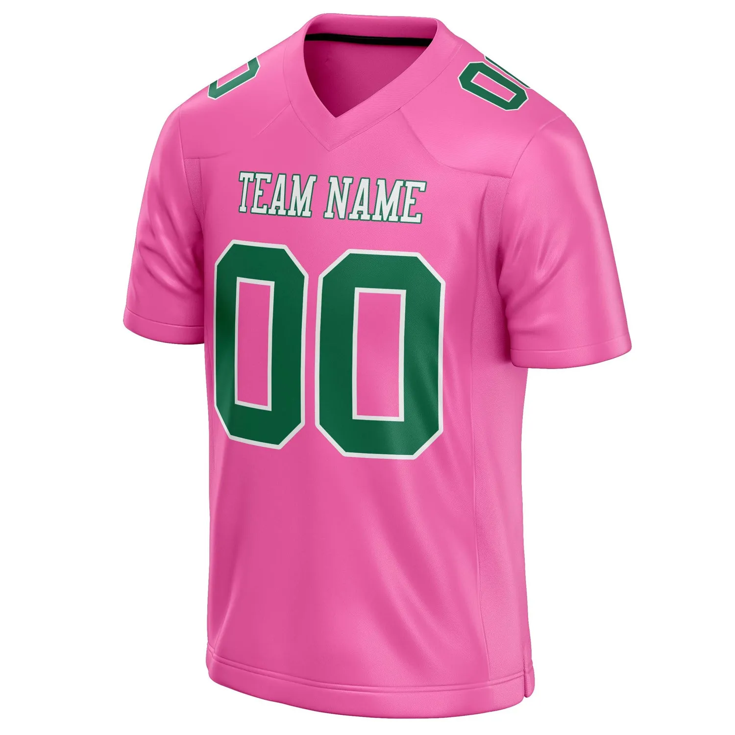 Custom Pink Kelly Green Solid Colour Football Jersey sold by Tailorly product image thumbnail 3