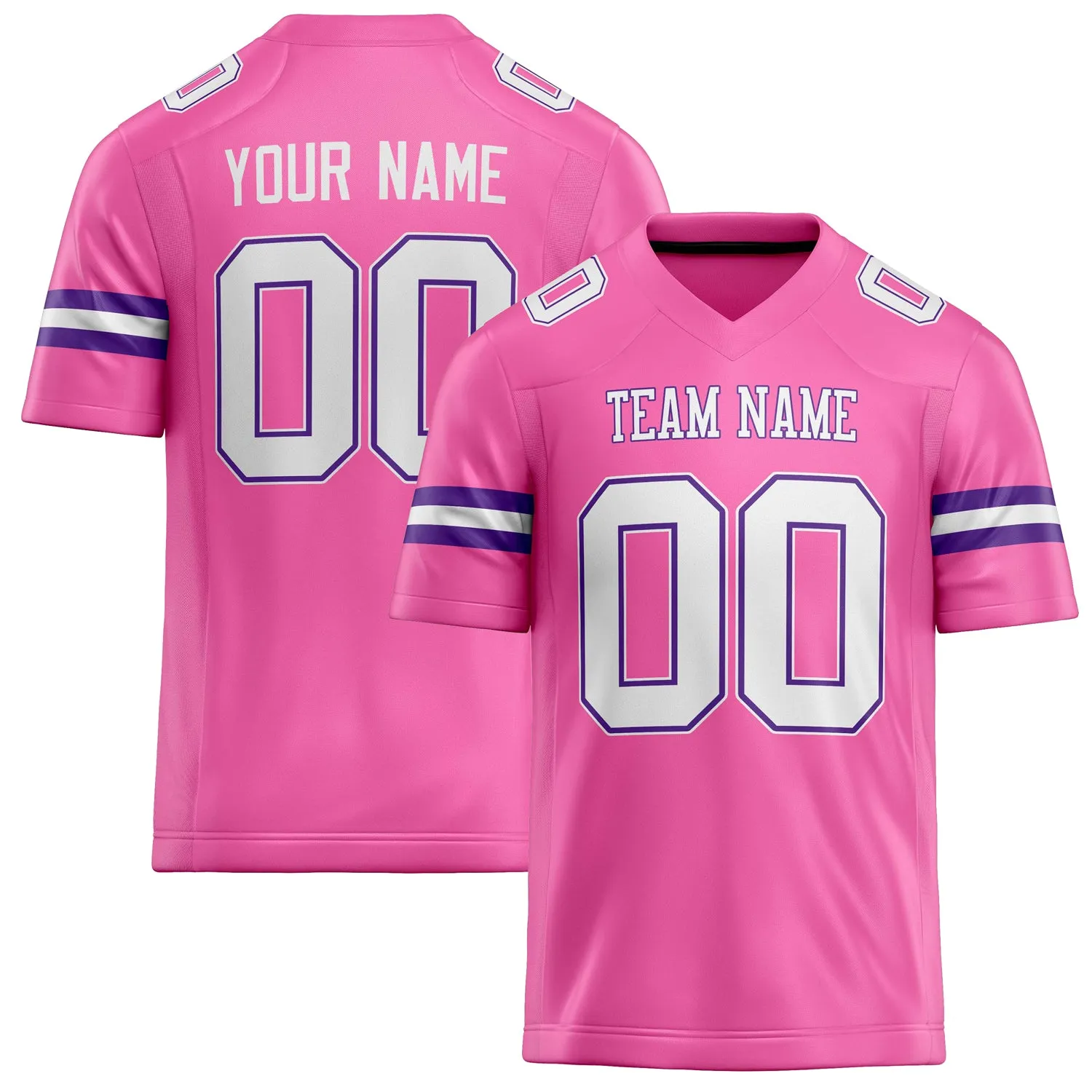 Custom Pink White Solid Colour Football Jersey sold by Tailorly