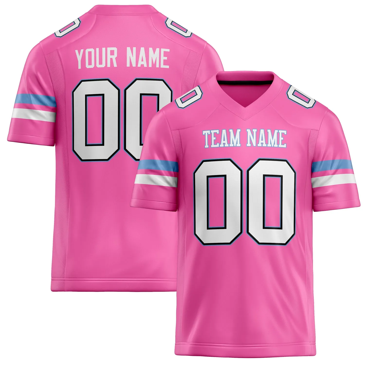 Custom Pink White Solid Colour Football Jersey sold by Tailorly