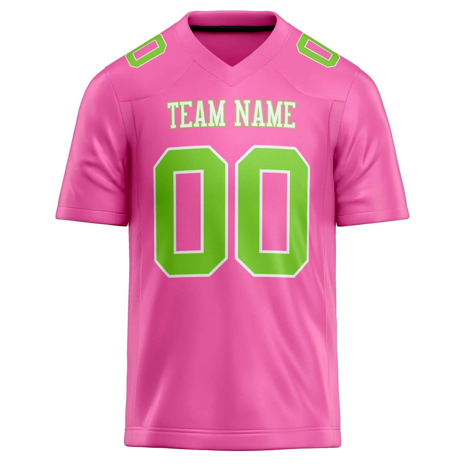Custom Pink Neon Green Solid Colour Football Jersey sold by Tailorly product image thumbnail 2