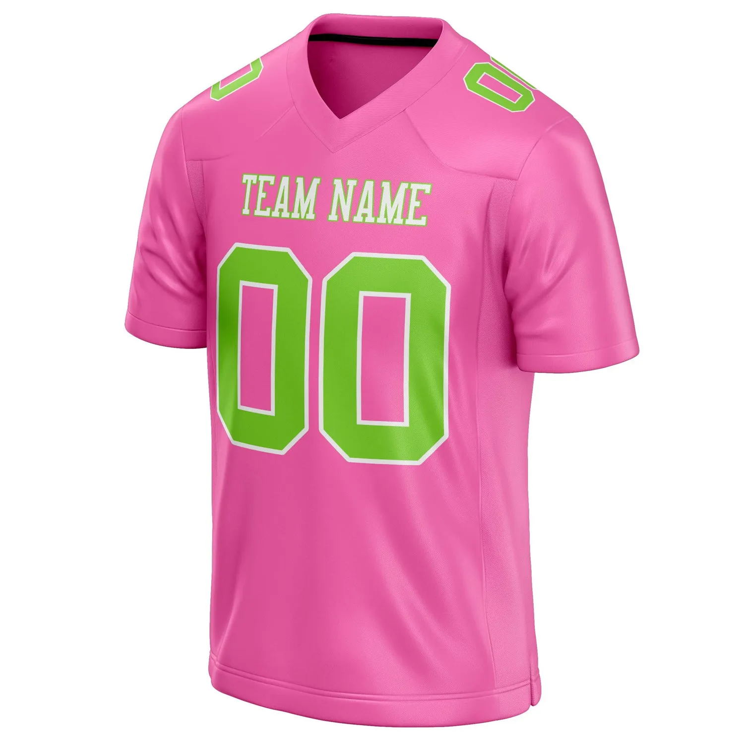 Custom Pink Neon Green Solid Colour Football Jersey sold by Tailorly product image thumbnail 3