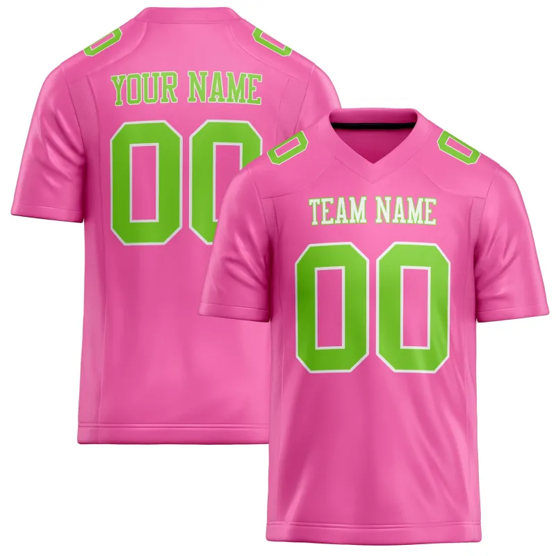 Custom Pink Neon Green Solid Colour Football Jersey sold by Tailorly