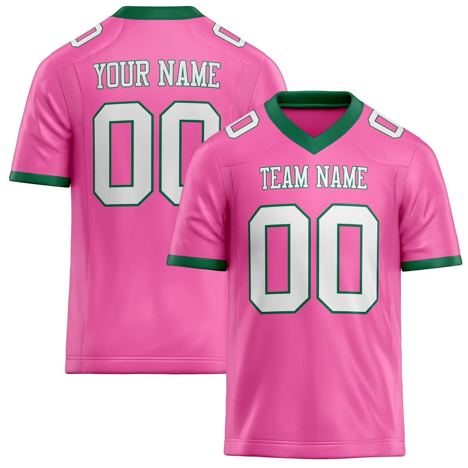 Custom Pink White Solid Colour Football Jersey sold by Tailorly