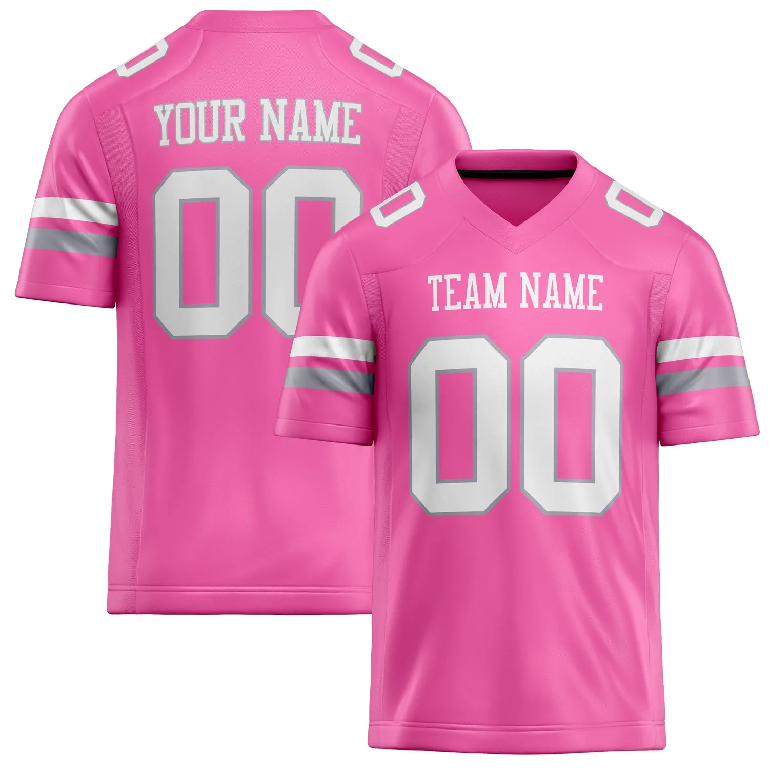 Custom Pink White Solid Colour Football Jersey sold by Tailorly