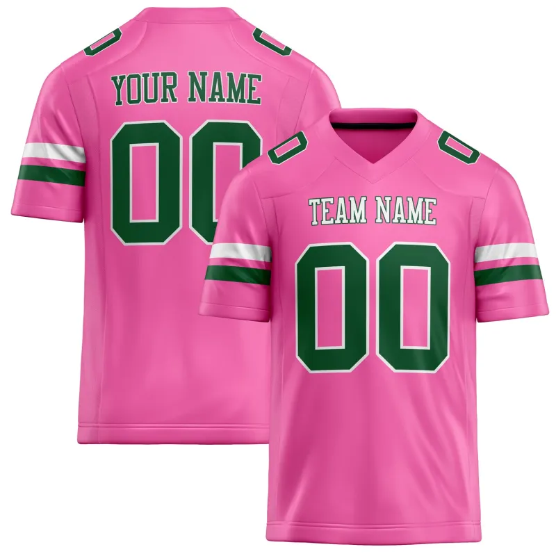 Custom Pink Green Solid Colour Football Jersey sold by Tailorly