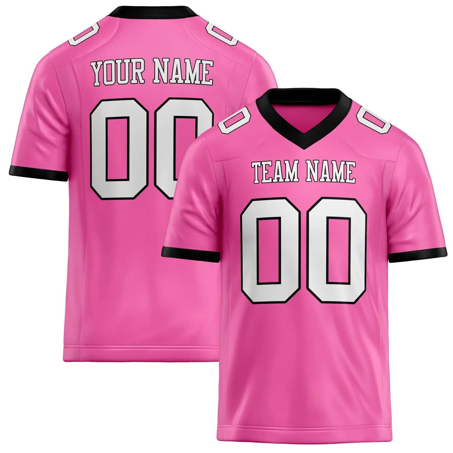Custom Pink White Solid Colour Football Jersey sold by Tailorly