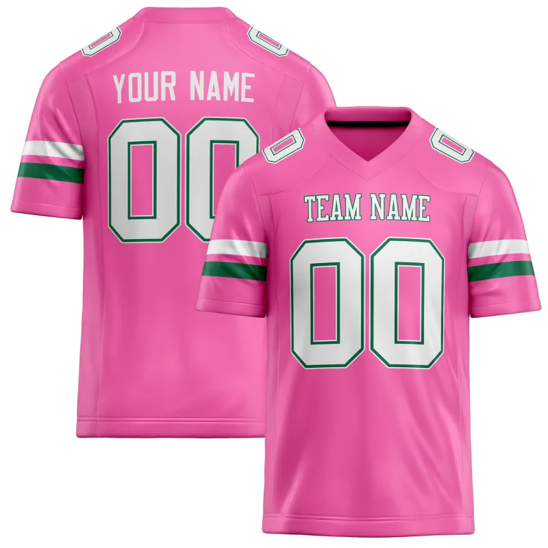 Custom Pink White Solid Colour Football Jersey sold by Tailorly