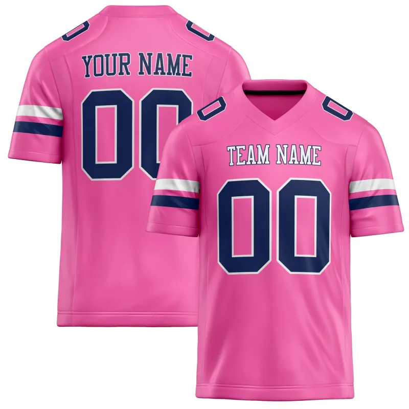 Custom Pink navy Solid Colour Football Jersey sold by Tailorly