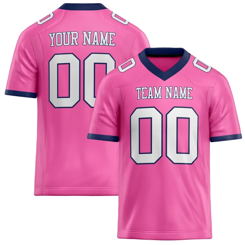 Custom Pink White Solid Colour Football Jersey sold by Tailorly