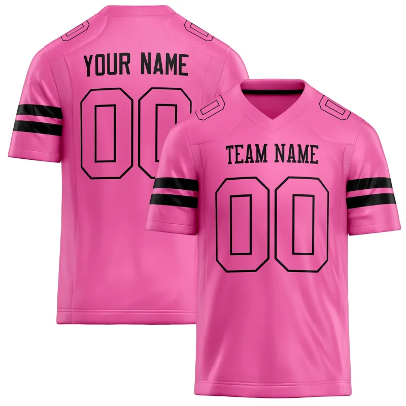 Custom Pink Black Solid Colour Football Jersey sold by Tailorly