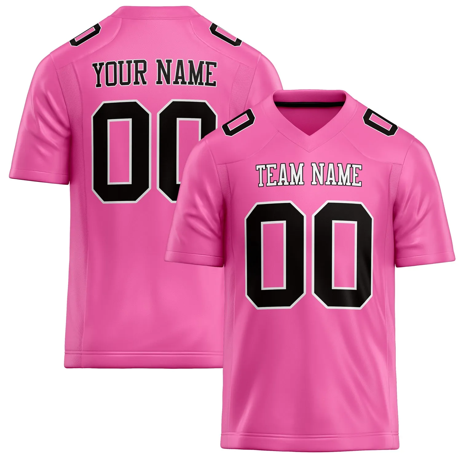 Custom Pink Black Solid Colour Football Jersey sold by Tailorly