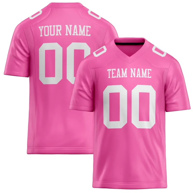 Custom Pink White Solid Colour Football Jersey sold by Tailorly