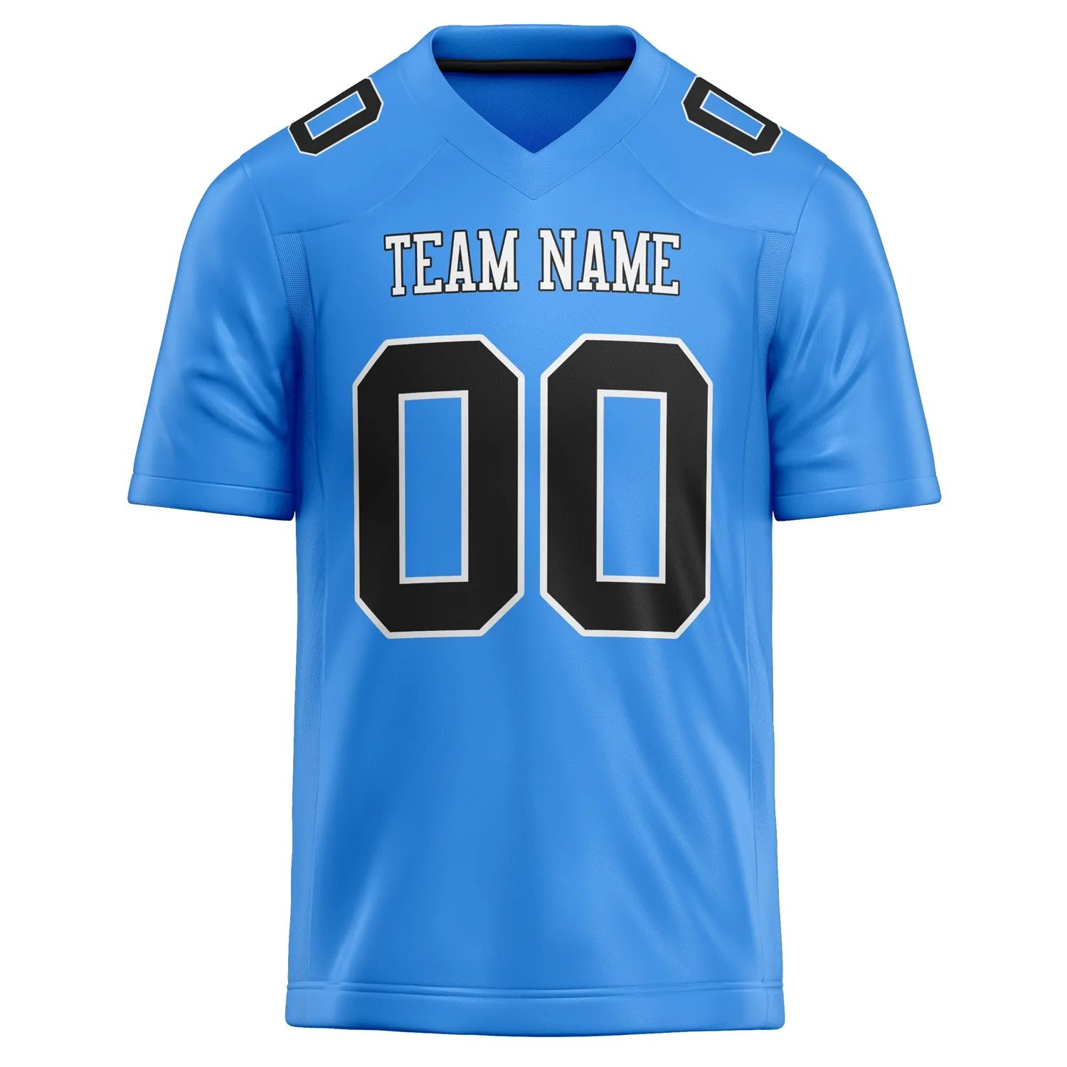 Custom Powder Blue Black Solid Colour Football Jersey sold by Tailorly product image thumbnail 2