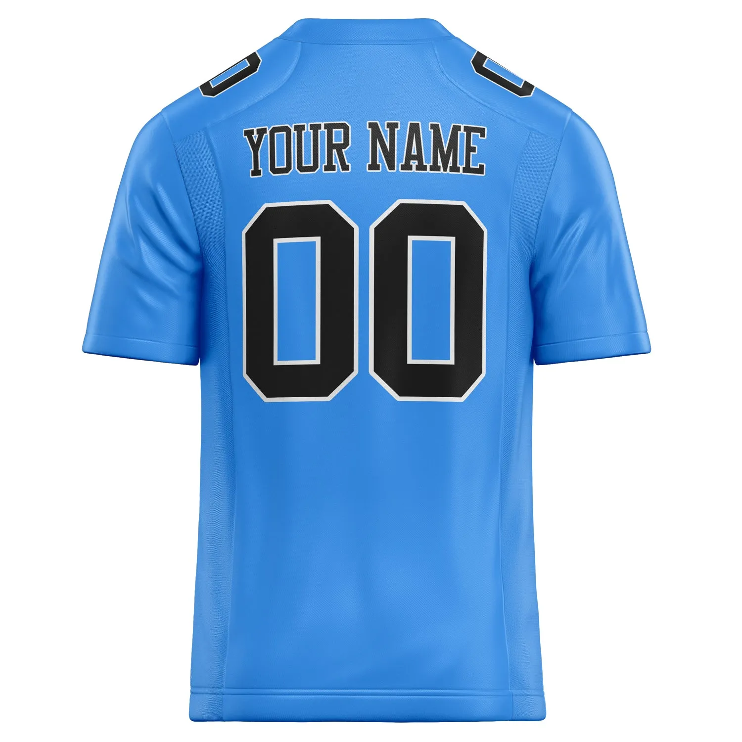 Custom Powder Blue Black Solid Colour Football Jersey sold by Tailorly product image thumbnail 4
