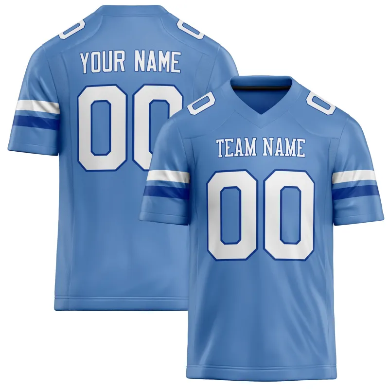 Custom Powder Blue White Solid Colour Football Jersey sold by Tailorly