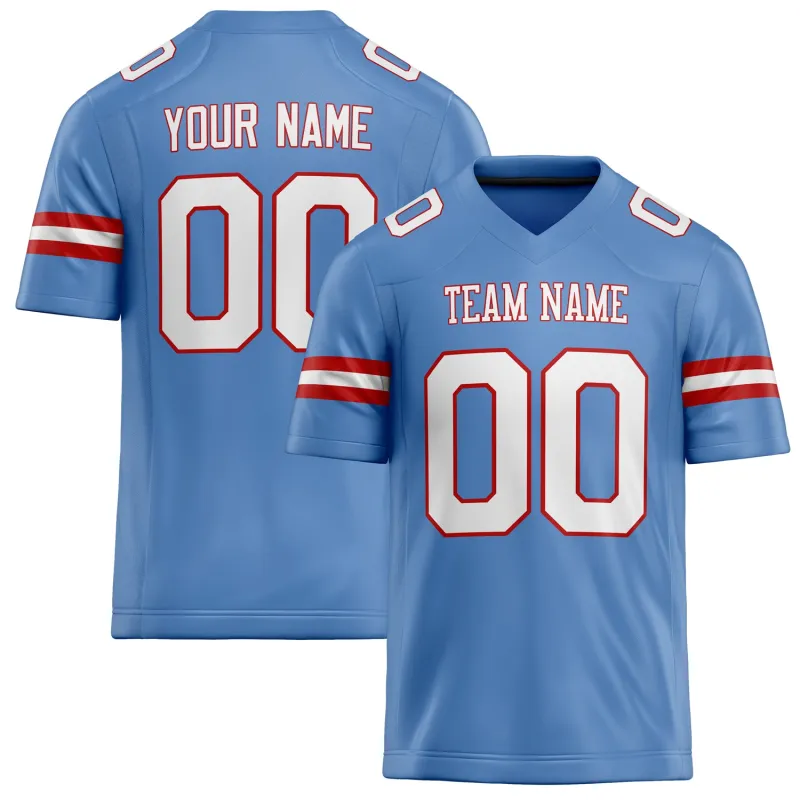 Custom Powder Blue White Solid Colour Football Jersey sold by Tailorly