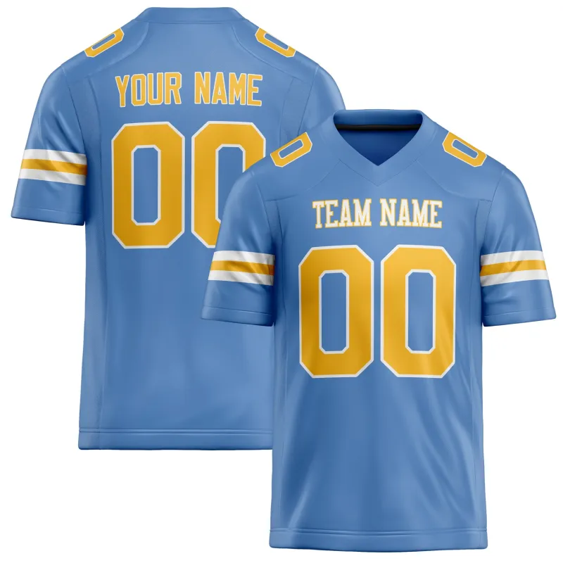Custom Powder Blue Gold Solid Colour Football Jersey sold by Tailorly