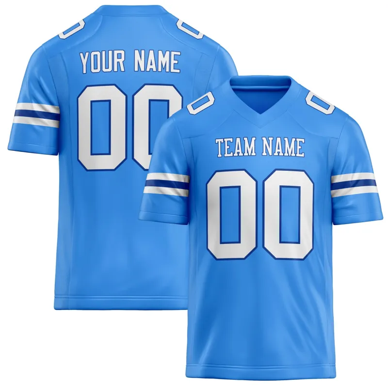 Custom Powder Blue White Solid Colour Football Jersey sold by Tailorly