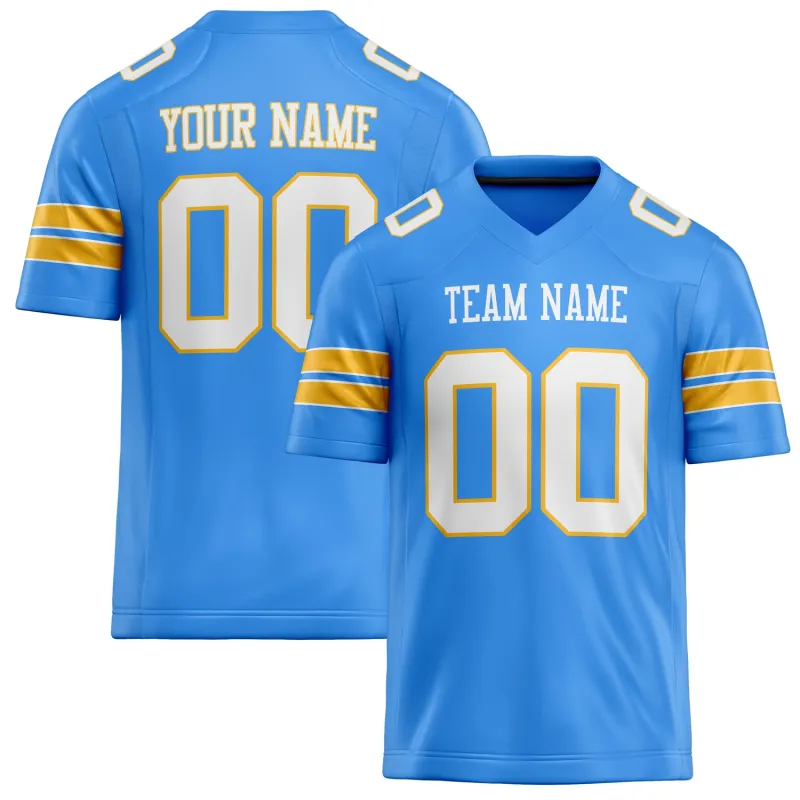 Custom Powder Blue White Solid Colour Football Jersey sold by Tailorly