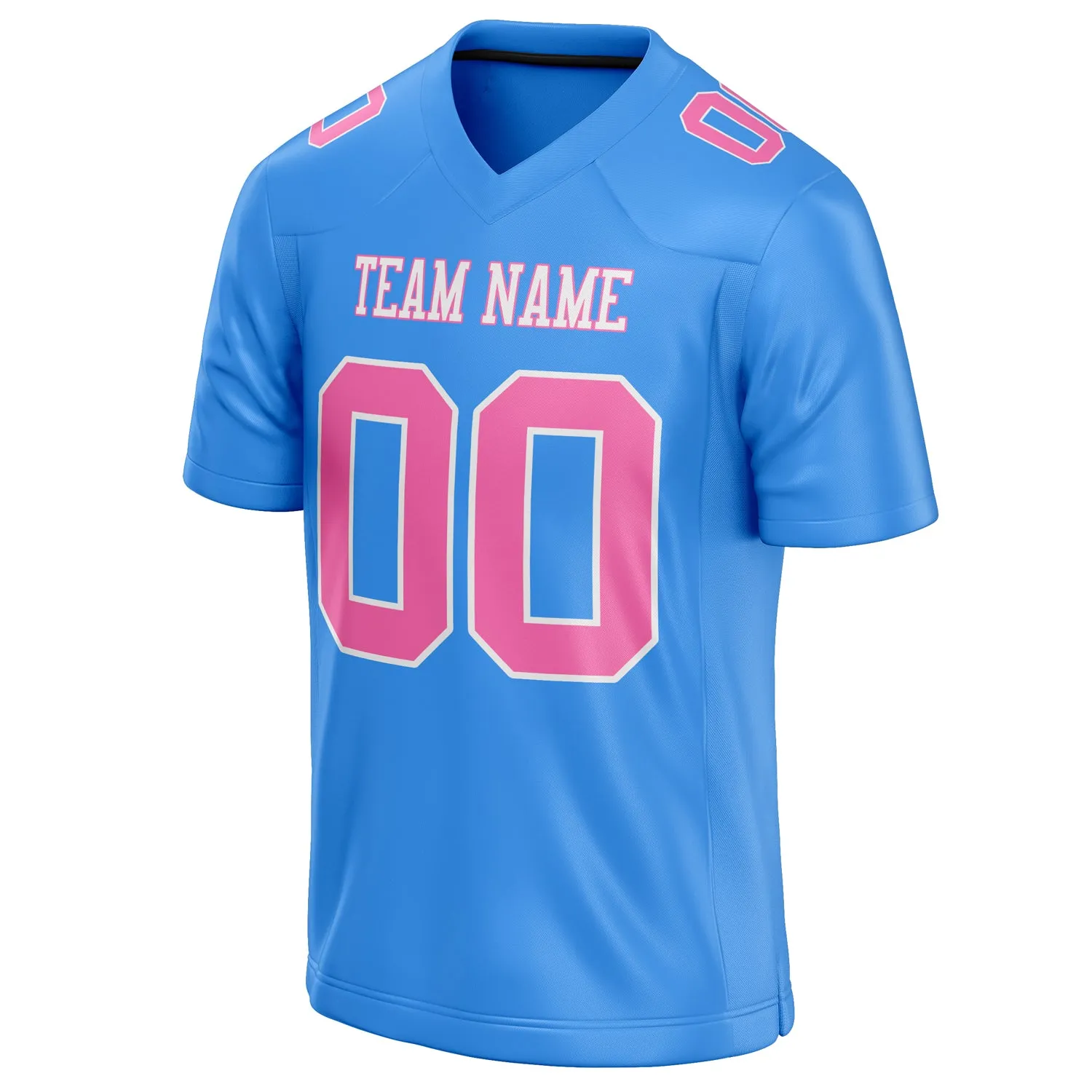 Custom Powder Blue pink Solid Colour Football Jersey sold by Tailorly product image thumbnail 3