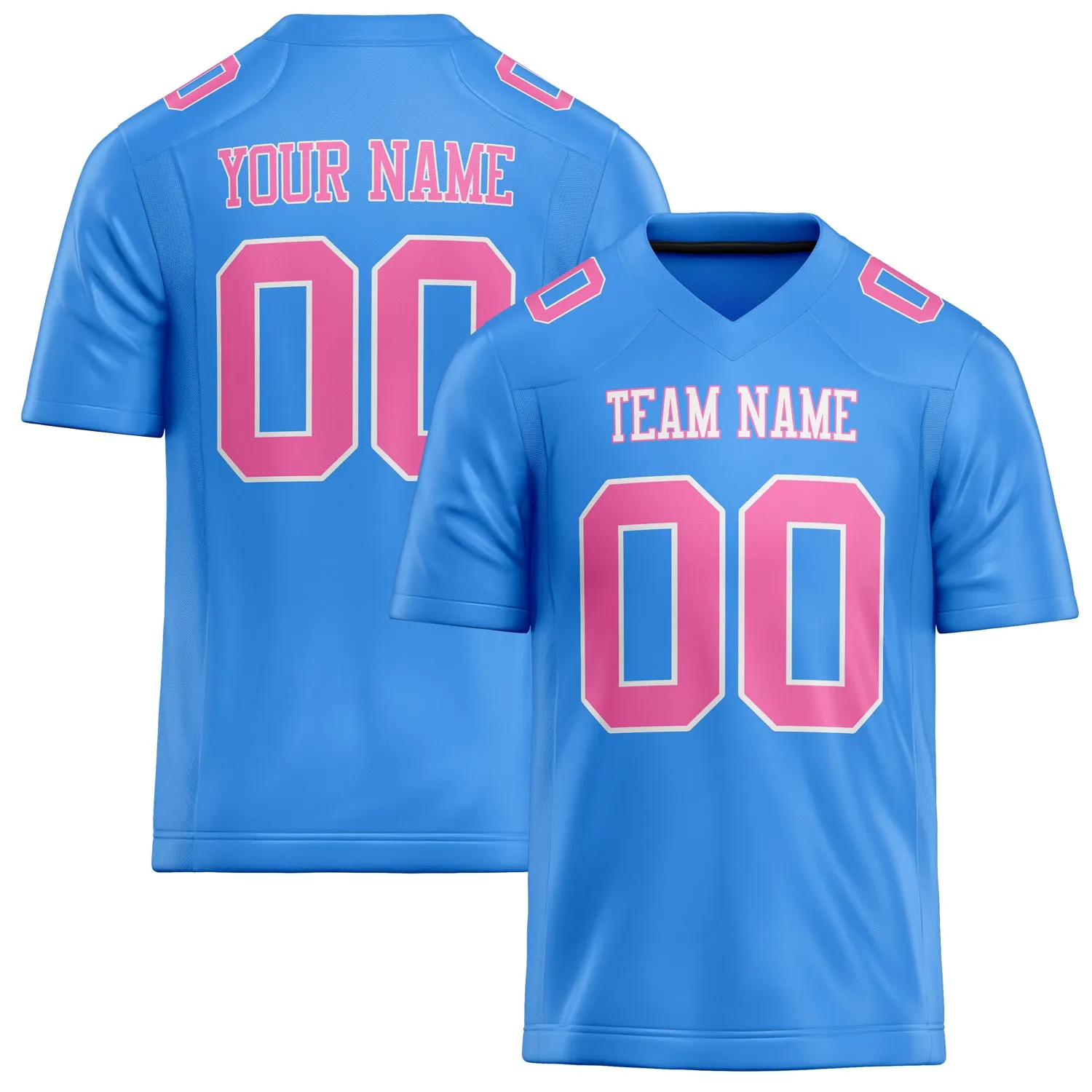 Custom Powder Blue pink Solid Colour Football Jersey sold by Tailorly