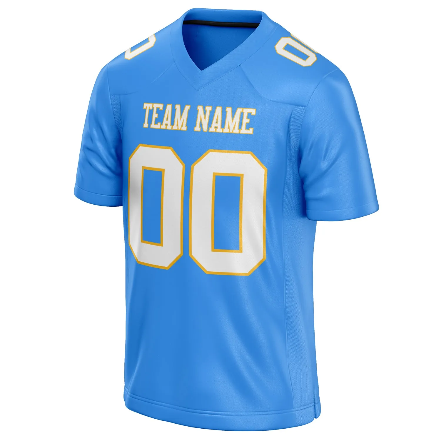 Custom Powder Blue White Solid Colour Football Jersey sold by Tailorly product image thumbnail 3