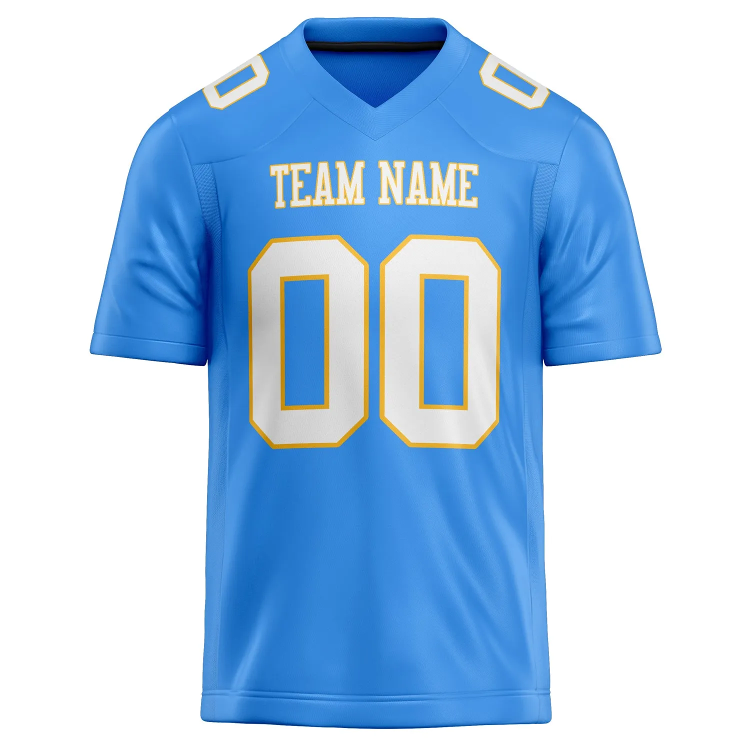 Custom Powder Blue White Solid Colour Football Jersey sold by Tailorly product image thumbnail 2