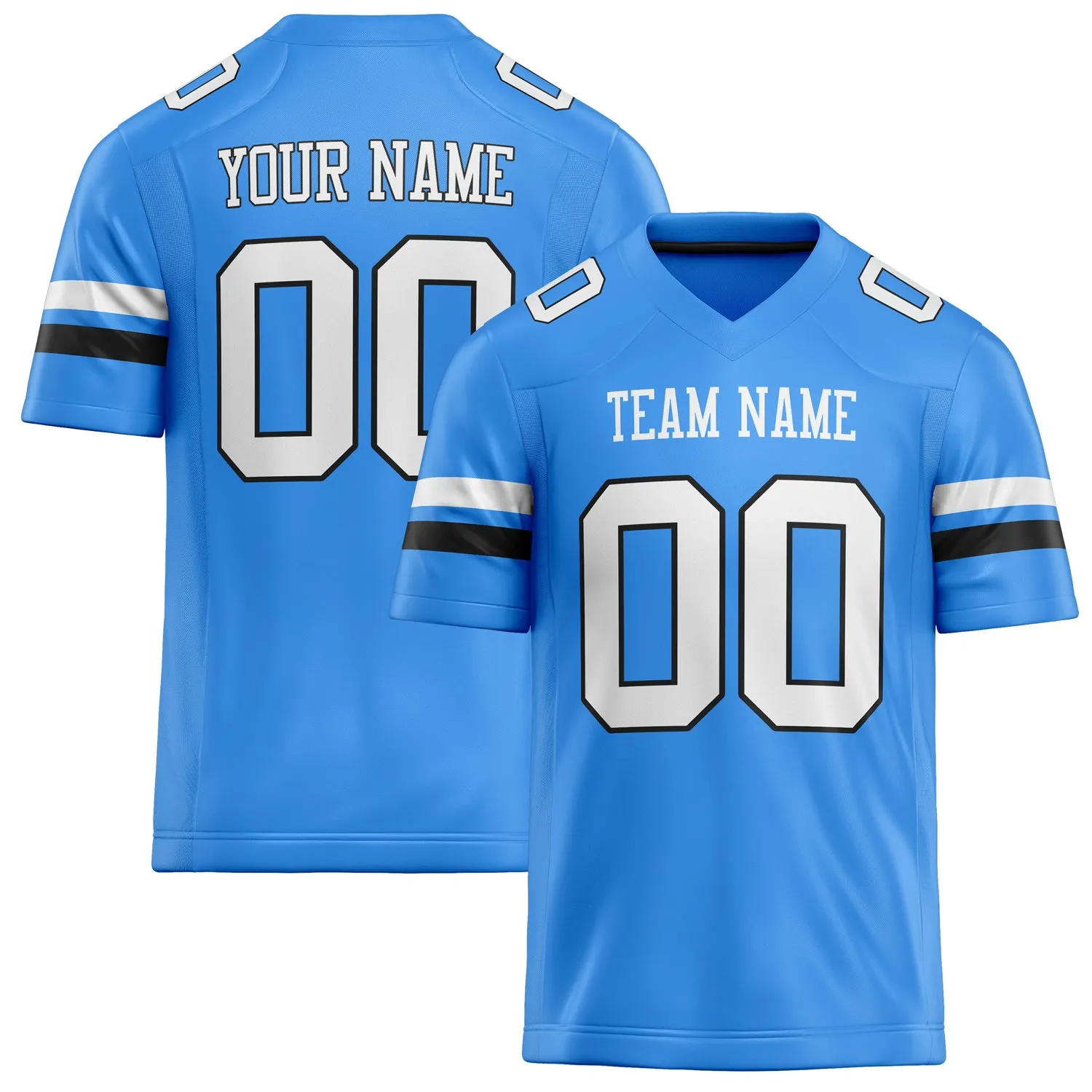 Custom Powder Blue White Solid Colour Football Jersey sold by Tailorly