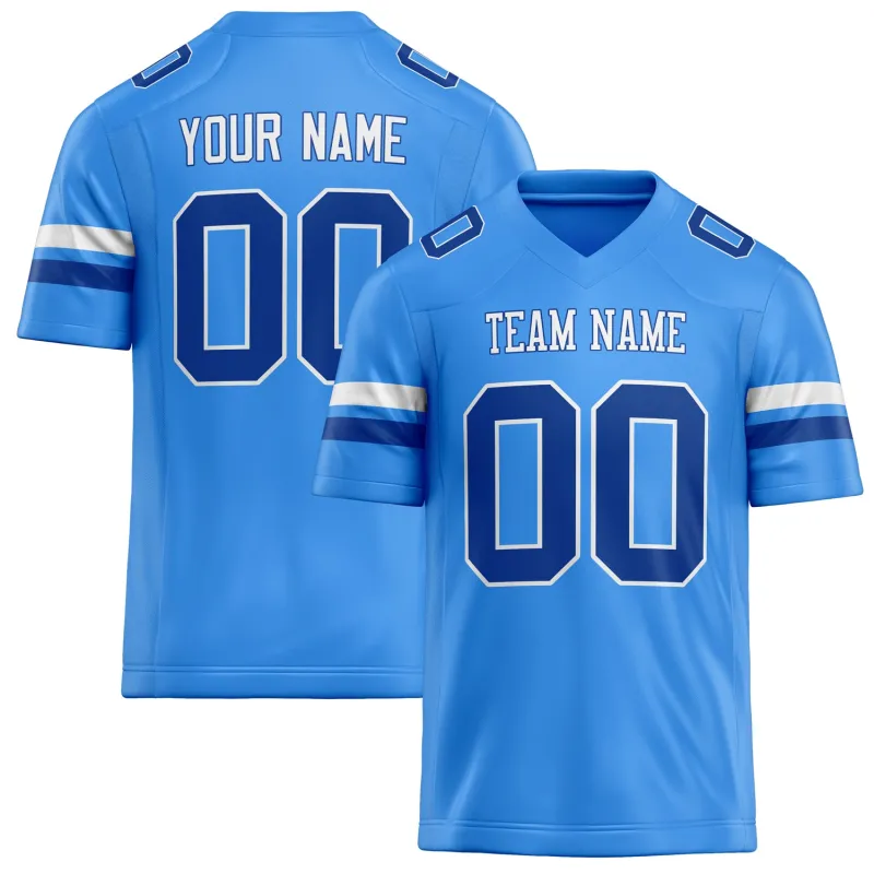 Custom Powder Blue royal Solid Colour Football Jersey sold by Tailorly