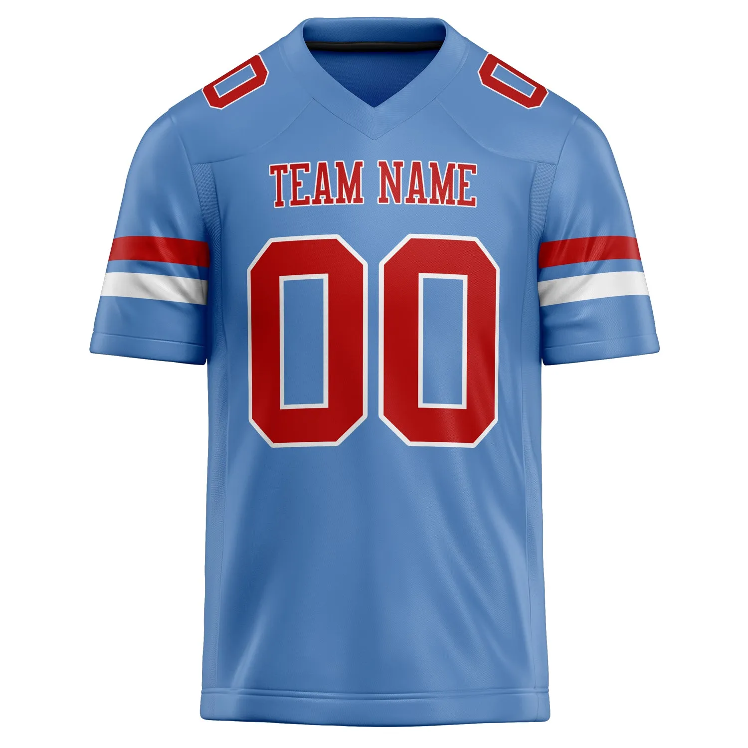Custom Powder Blue red Solid Colour Football Jersey sold by Tailorly product image thumbnail 2