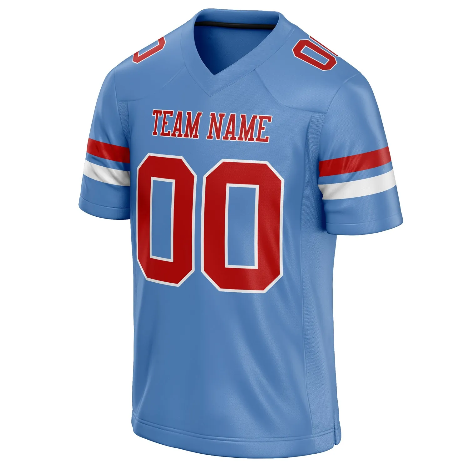 Custom Powder Blue red Solid Colour Football Jersey sold by Tailorly product image thumbnail 3