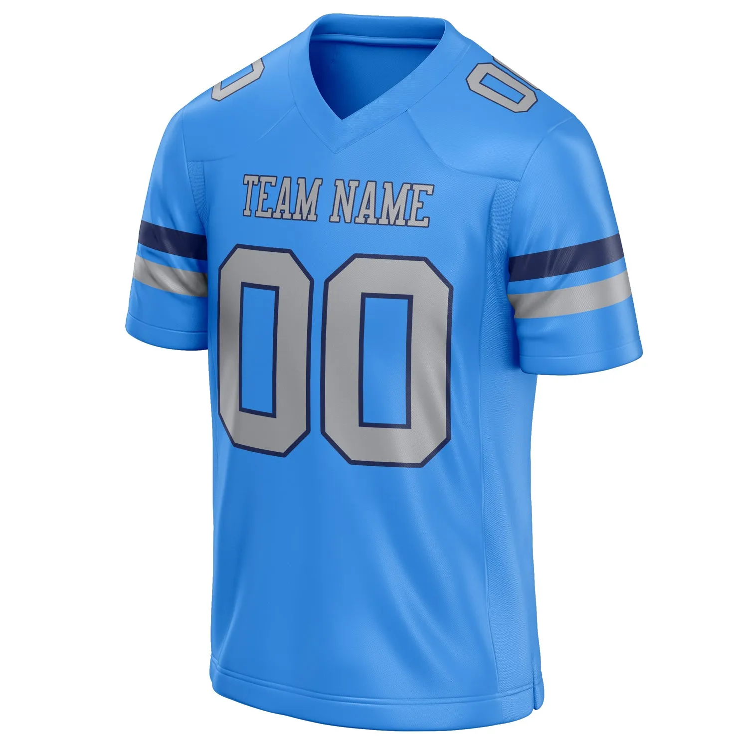 Custom Powder Blue gray Solid Colour Football Jersey sold by Tailorly product image thumbnail 3