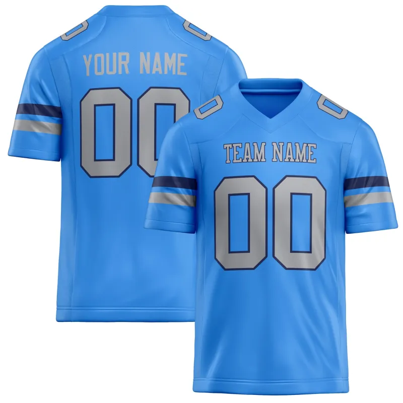 Custom Powder Blue gray Solid Colour Football Jersey sold by Tailorly