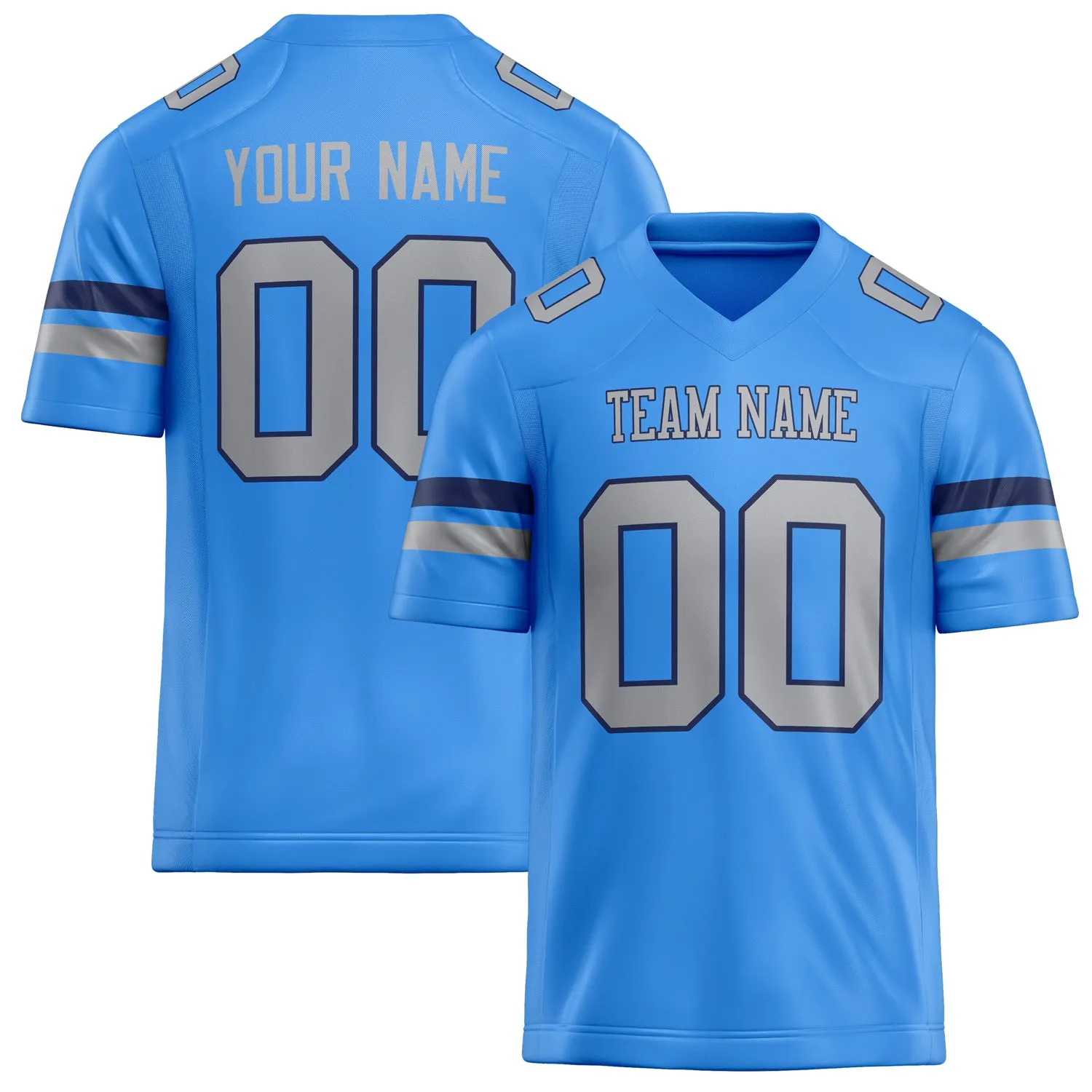 Custom Powder Blue gray Solid Colour Football Jersey sold by Tailorly