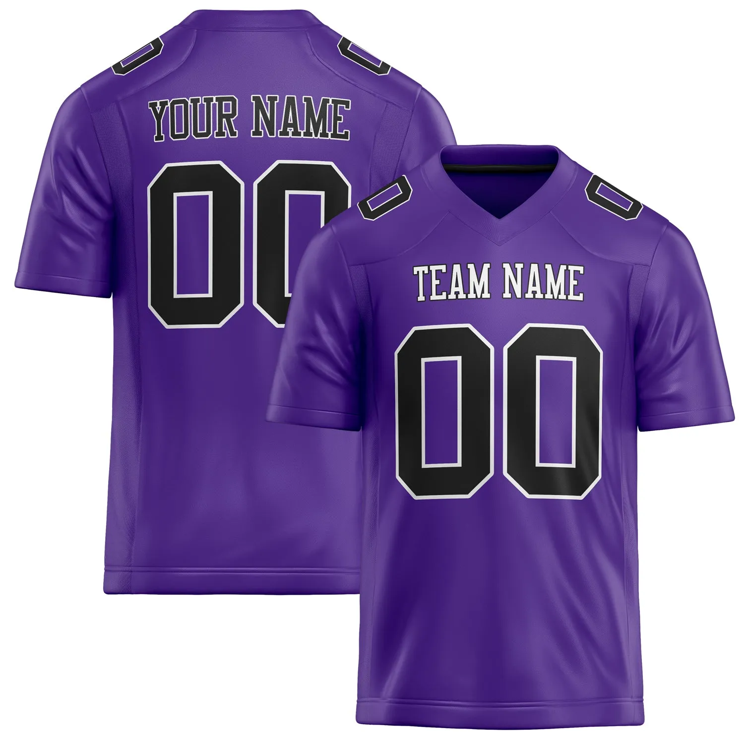 Custom Purple Black Solid Colour Football Jersey sold by Tailorly