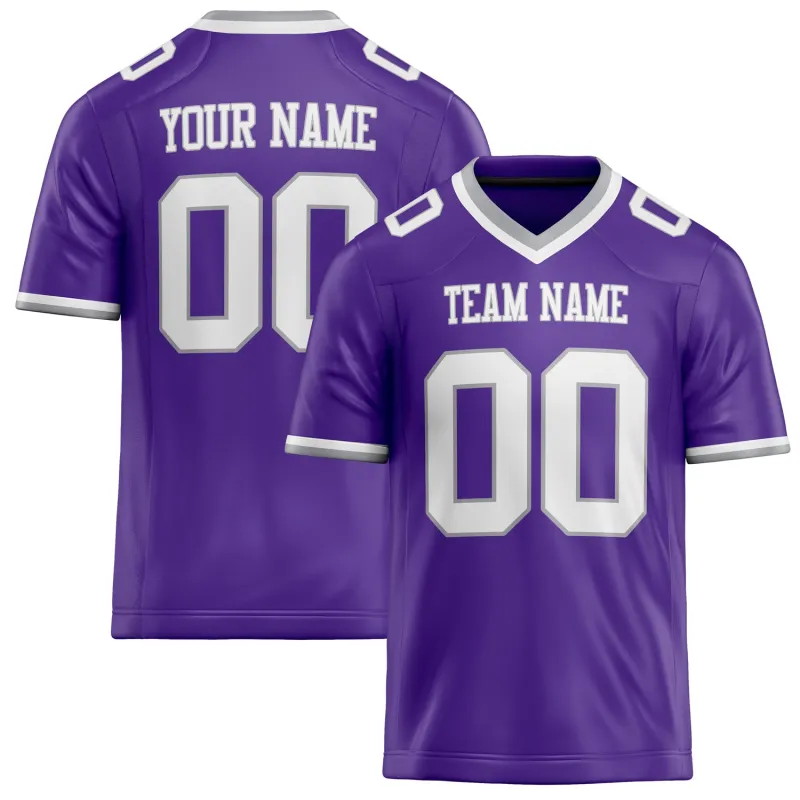 Custom Purple White Solid Colour Football Jersey sold by Tailorly