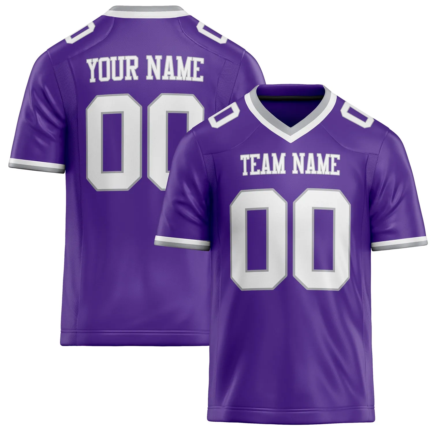 Custom Purple White Solid Colour Football Jersey sold by Tailorly