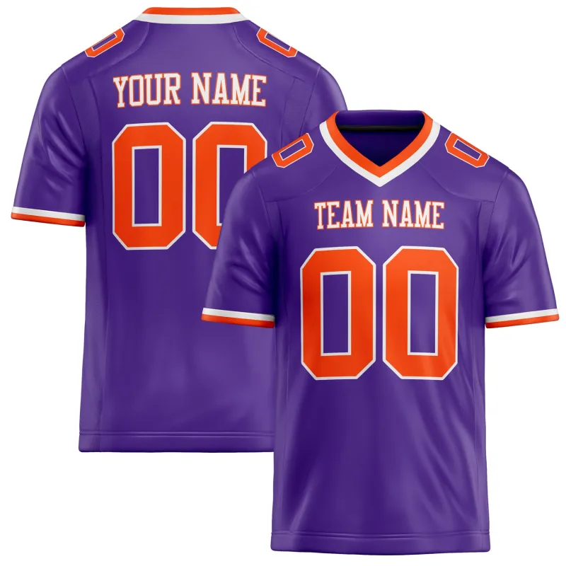 Custom Purple orange Solid Colour Football Jersey sold by Tailorly