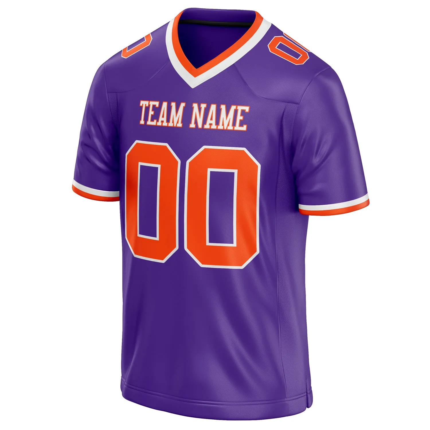 Custom Purple orange Solid Colour Football Jersey sold by Tailorly product image thumbnail 3