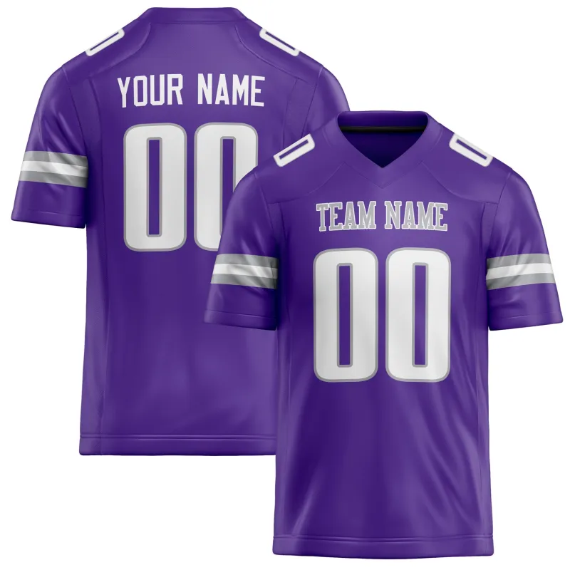 Custom Purple White Solid Colour Football Jersey sold by Tailorly