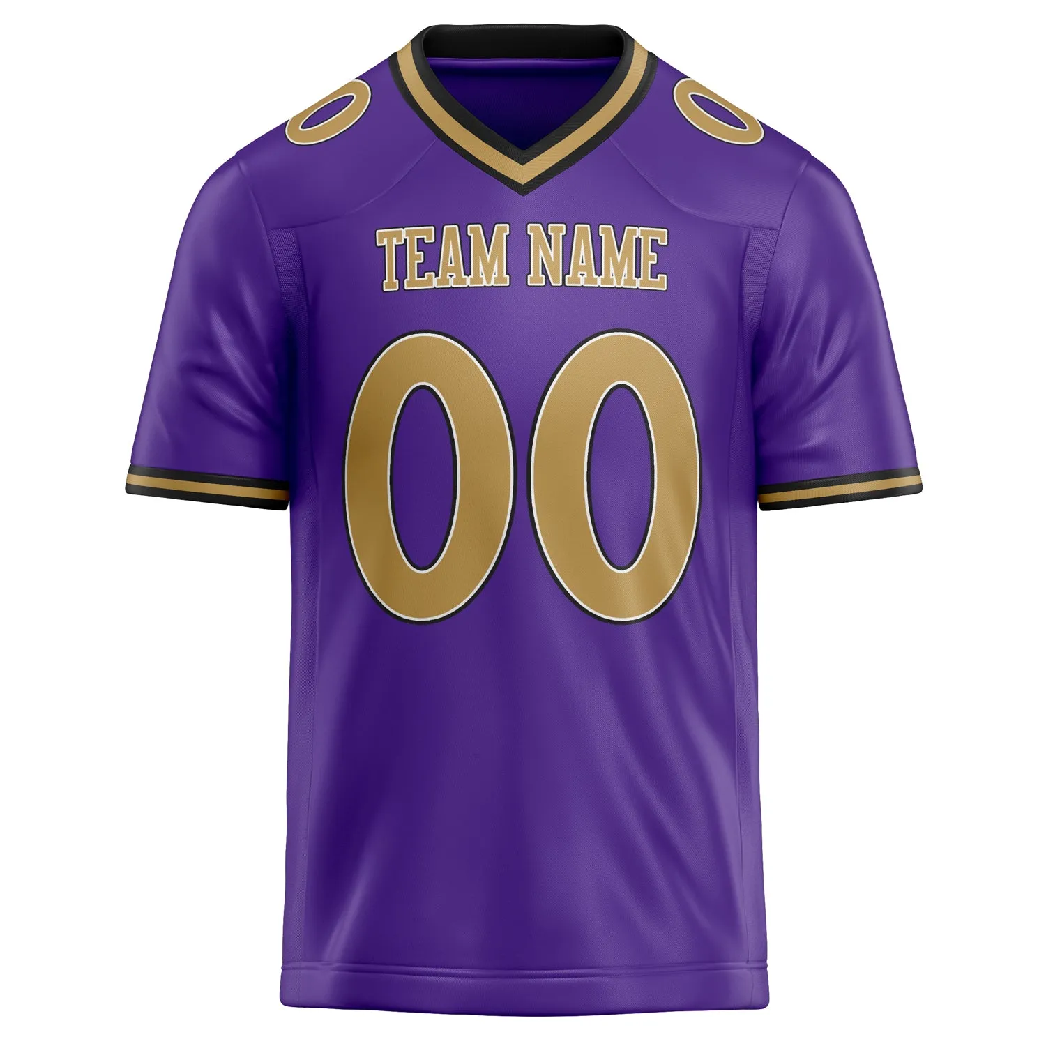 Custom Purple Old Gold Solid Colour Football Jersey sold by Tailorly product image thumbnail 2