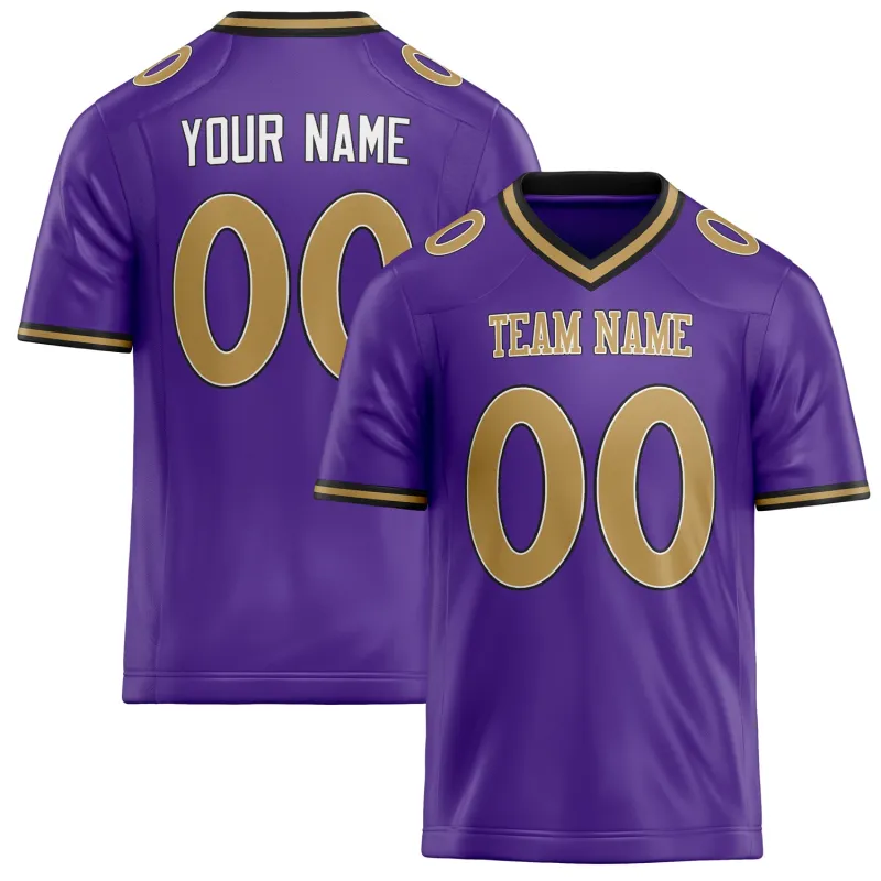 Custom Purple Old Gold Solid Colour Football Jersey sold by Tailorly