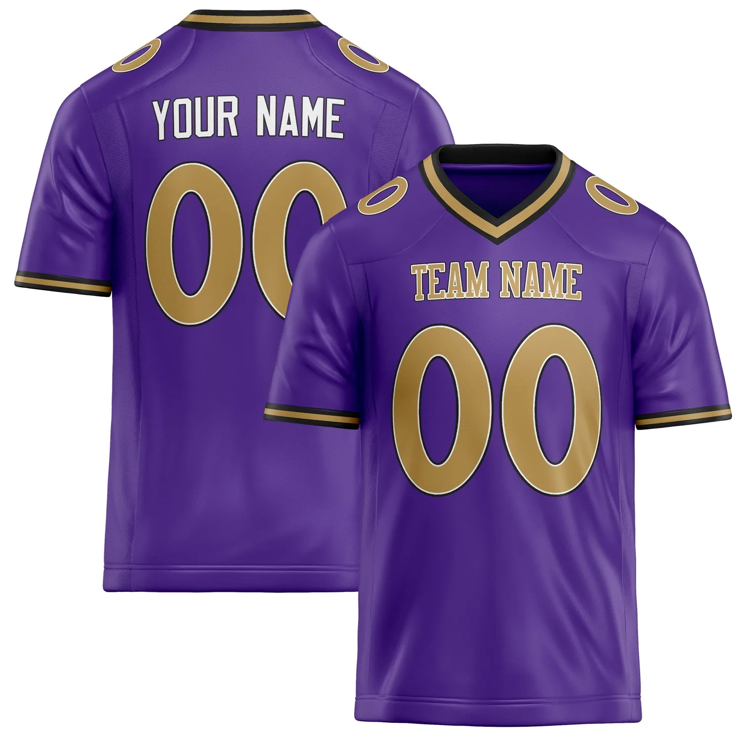 Custom Purple Old Gold Solid Colour Football Jersey sold by Tailorly