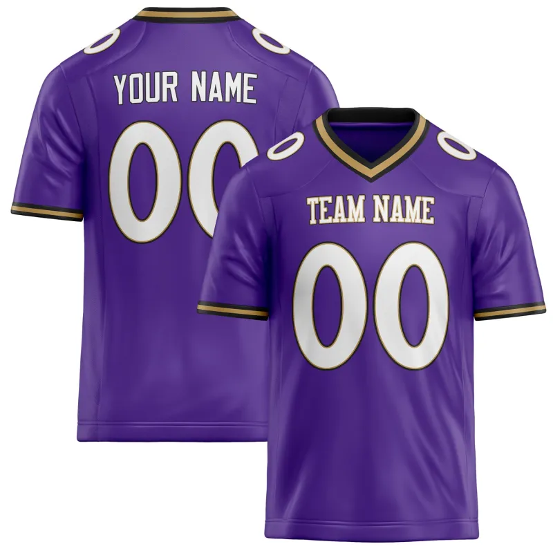 Custom Purple White Solid Colour Football Jersey sold by Tailorly