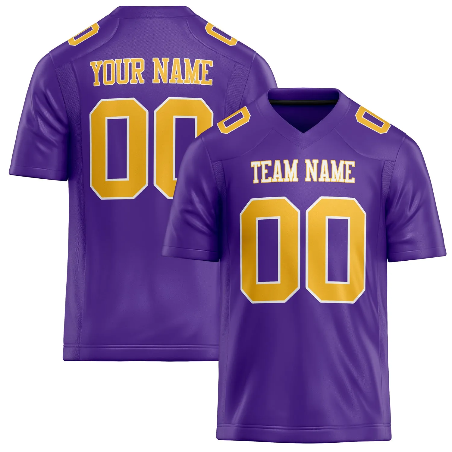 Custom Purple Gold Solid Colour Football Jersey sold by Tailorly